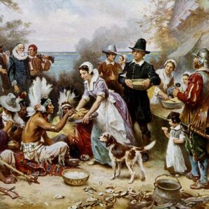 The First Thanksgiving 1621 by Jean Leon Gerome Ferris (1899)